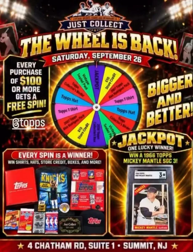 1966 Topps Mickey Mantle SGC 3 Featured in Just Collect’s September 26 Prize Wheel