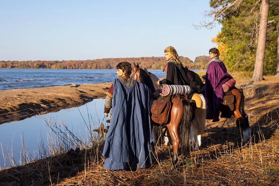Three Knights on a Cold-Weather Doll Photography Road Trip