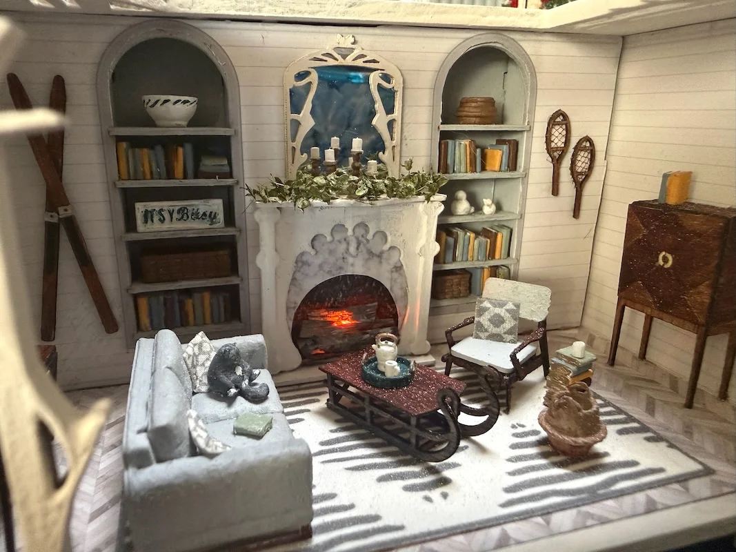 Finished Miniature Scenes Span a Flickering Fireplace and a Matisse Inspired Kit