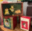 Christmas ornaments in their original boxes
