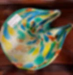 Vintage Murano glass silver flake bowl