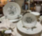 Dishes with flower decoration