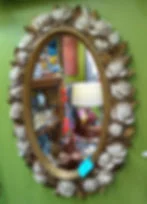 Vintage wood carved mirror