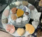 Collectible carved crystals on display