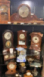 Vintage clocks inside display