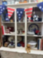 American flag bunting and other nostalgic décor