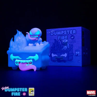 San Diego Comic-Con 2026 Exclusive Venom Dumpster Fire Vinyl Figures by 100% Soft x Marvel Comics